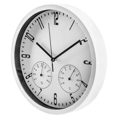 Пластиковые настенные часы под нанесение - цвет белый, материал пластик  (UCO-WR-10240RW-N1) - купить оптом | Адверти