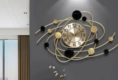 Современные дизайнерские настенные часы для гостиной 2022, новогодние  настенные украшения, 3D Подвесные часы, креативные часы, золотые  металлические настенные часы | AliExpress