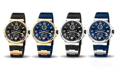 Часы Ulysse Nardin Maxi Marine Diver Chronometer Blue/Gold/Blue копия,  купить в Украине, низкая цена реплики - интернет-магазин Kronos