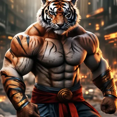 Человек-тигр, мастер боевых искусств…» — создано в Шедевруме