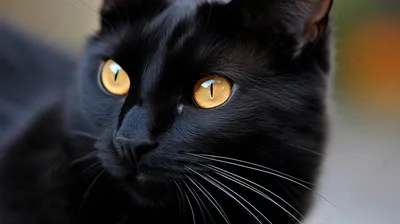 Порода черных кошек с желтыми глазами - 73 фото