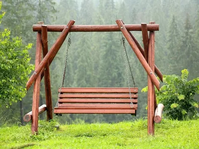 Деревянные качели купить, цена на садовые, детские, дачные