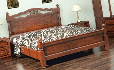 Деревянная двуспальная кровать в интернет-магазине мебели klen.ua