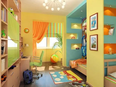 Детская комната для двоих детей Интерьер детской комнаты