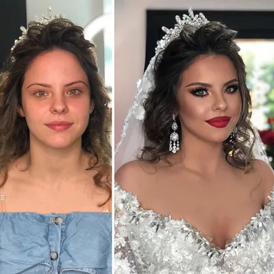 Сравнительные снимки девушек до и после макияжа - Zefirka