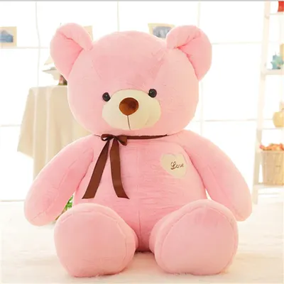 Плюшевый медведь большой мягкая игрушка мишка с сердечком бежевый 120 см -  купить с доставкой по выгодным ценам в интернет-магазине OZON (1176419574)