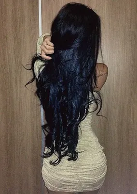 Аниме девушка с длинными черными волосами - 42 фото
