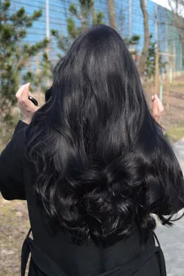 Черные волосы со спины (55 лучших фото)