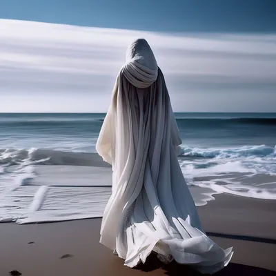 Девушка возле моря со спины - 63 фото