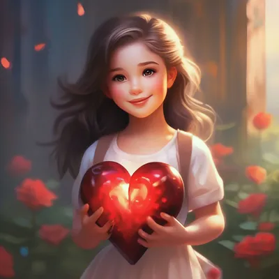 Сердце с цветами для девушки» — создано в Шедевруме