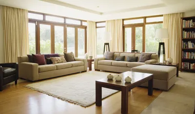 Дизайн интерьера гостинной с двумя диванами - магазин мебели Dommino