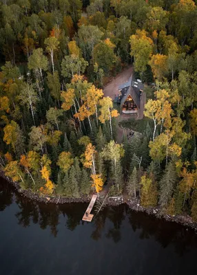 Уютный А-образный дом в лесу у озера в штате Миннесота 〛 ◾ Фото ◾ Идеи ◾  Дизайн
