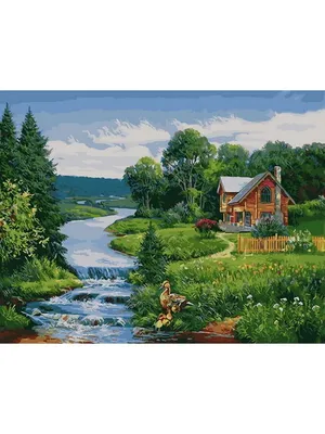 Картина по номерам Домик у реки 40х50 см. Hobby Home. - купить с доставкой  по выгодным ценам в интернет-магазине OZON (202714224)