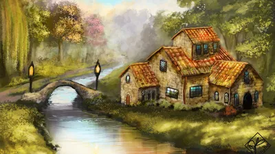 Картина по номерам Домик у реки (Brushme GX32056) купить недорого.