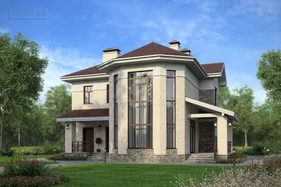 Проект дома с мансардой и панорамными окнами - 04-59 🏠 | СтройДизайн