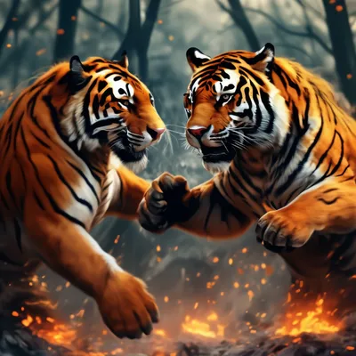 Крупным Планом Портрет Двух Амурских Тигров — стоковые фотографии и другие  картинки Два животных - Два животных, Животные в дикой природе, Тигр -  iStock