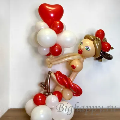 Фигура из шаров \"Цифра с принцессой\" - Интернет-магазин воздушных шаров -  Шариков - воздушные шары