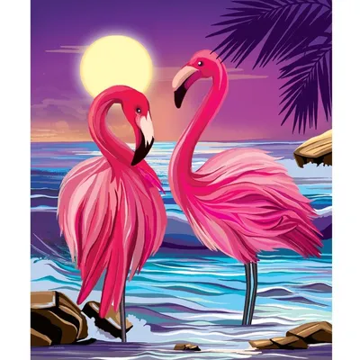 Розовый фламинго,дитя заката.. Гипер…» — создано в Шедевруме