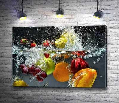 Флизелиновые фотообои Dekor Vinil \"Фрукты в воде\" для кухни 200х260 см. -  купить по выгодной цене в интернет-магазине OZON (211411489)