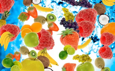 Фартук на кухню из пластика фрукты в воде 600 мм (длина 2 м) купить в СПб ☎  +7(904)602-86-26.