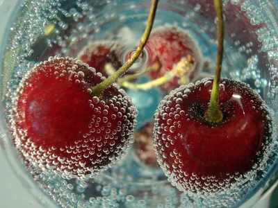 Обои на рабочий стол Разнообразные фрукты и ягоды в воде, обои для рабочего  стола, скачать обои, обои бесплатно