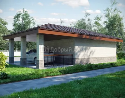 Гараж с навесом - Tip Top House