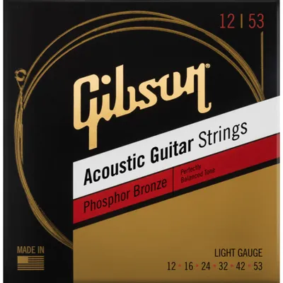 Струны для электрогитары Gibson Phosphor Bronze Acoustic Guitar Strings  Light - купить в PRETMAN GUITARS, цена на Мегамаркет