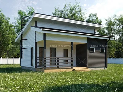 Проект одноэтажного финского дома с двухскатной крышей «Крепкое»