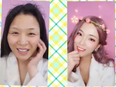 До и после макияжа (азиатки) | Пикабу