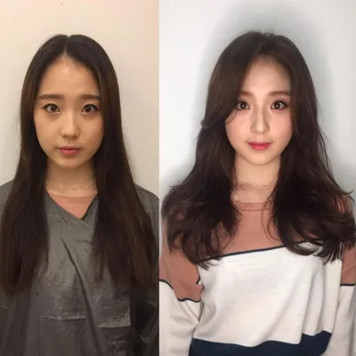 Кореянки до и после макияжа - 90 фото