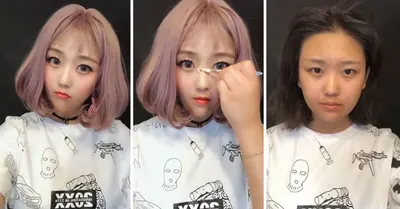 Макияж азиатских девушек: фото до и после, как женщины из Азии меняют лицо  до неузнаваемости