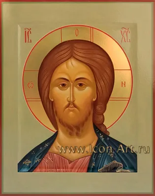 Писаная икона Спасителя, сделанная на липовой доске с ковчегом