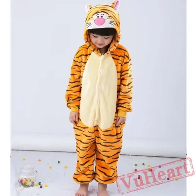 Kigurumi Tiger Pajamas Animal Party Cosplay Costume Flannel Onesies Game  Cartoon Animal Sleepwear