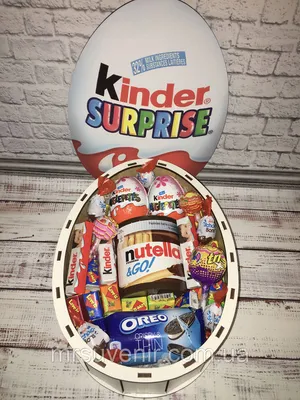 Подарочная коробка из дерева \"Kinder Сюрприз\" большая 32 см (арт. 50434.3)  • Мастерская подарков из дерева WOOGISHOP