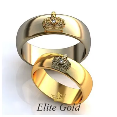 Плоские обручальные кольца с бриллиантами Тринити