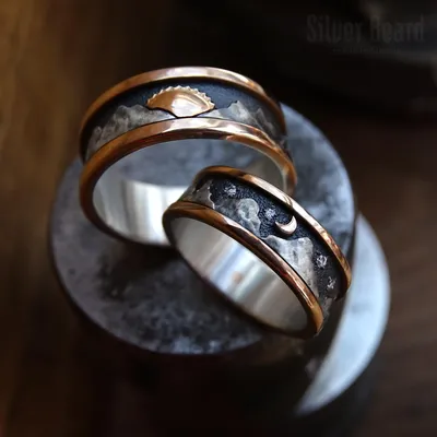 Парные кольца - набор колец из 3 шт. цвет серебро - купить с доставкой по  выгодным ценам в интернет-магазине OZON (806589356)