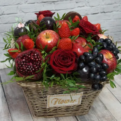Almaflowers.kz | Корзина с фруктами и со сладостями - купить в Алматы по  лучшей цене с доставкой