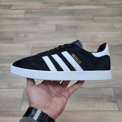 Чёрные мужские и подростковые кроссовки Адидас Гзель | Adidas Gazelle Black  / White в sport365shoes.by интернет-магазине, в Минске