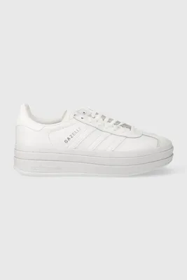 Женские белые кроссовки Gazelle adidas x Gucci (Газель Адидас Гуччи)