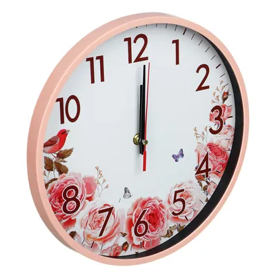 Часы круглые пластиковые с узким ободом, 305 мм под нанесение - материал  пластик (wall-clock-305x305plastic) - купить оптом | Адверти