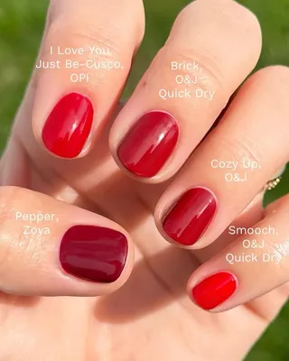 Как выбрать свой идеальный красный лак для ногтей: наглядная разница между  разными оттенками