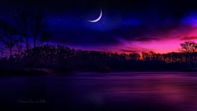 Звездное небо с луной (54 фото) - 54 фото