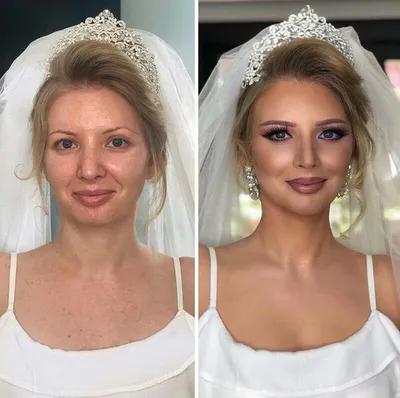 Как выглядят невесты до и после макияжа