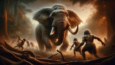 Мамонт целует слона за хобот» — создано в Шедевруме