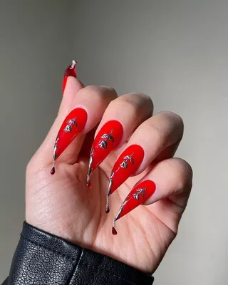 Red French Manicure / Красный Френч / Маникюр - YouTube