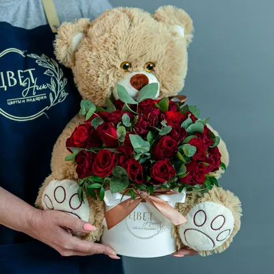 Купить Медведь из цветов \"Красавец 1\" в Москве по 8500 ₽ арт – 30428