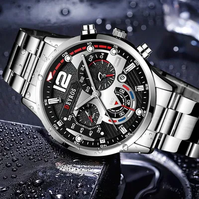 Модные мужские часы с колесным ободом, дизайн, нержавеющая сталь, кварцевый  автоматический механизм, немеханические наручные часы | AliExpress