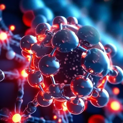 Наномир. Молекула воды под …» — создано в Шедевруме
