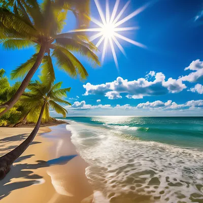 Фото море пляж пальмы фото