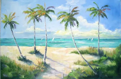 Вятские картины на холсте \"Море пляж отдых пальмы\" на подрамнике / декор  для дома / интерьер / на стену | AliExpress